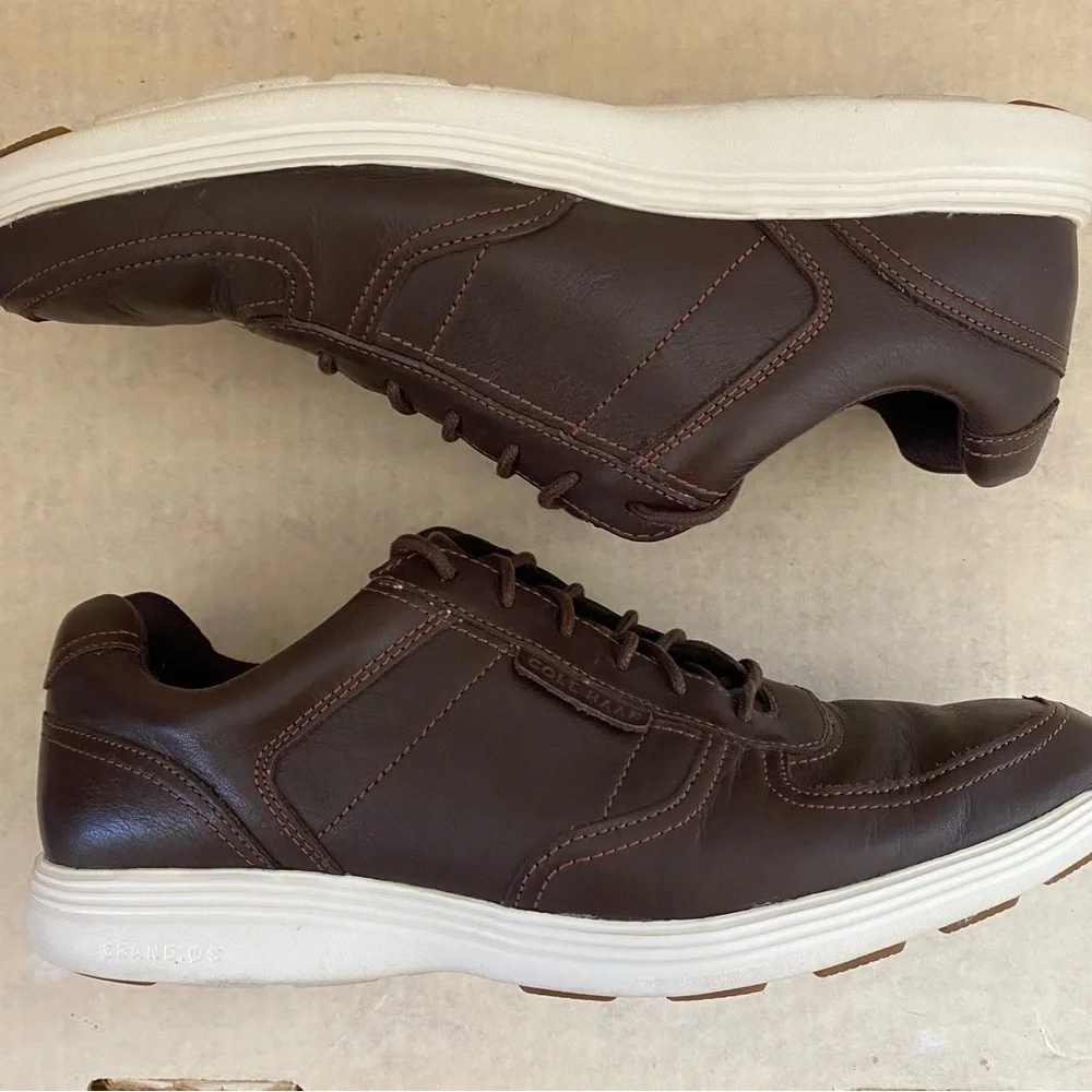 Cole Haan Men's Grand Tour Sport Oxford Sneakers Leather Size‎ 8M Chestnut